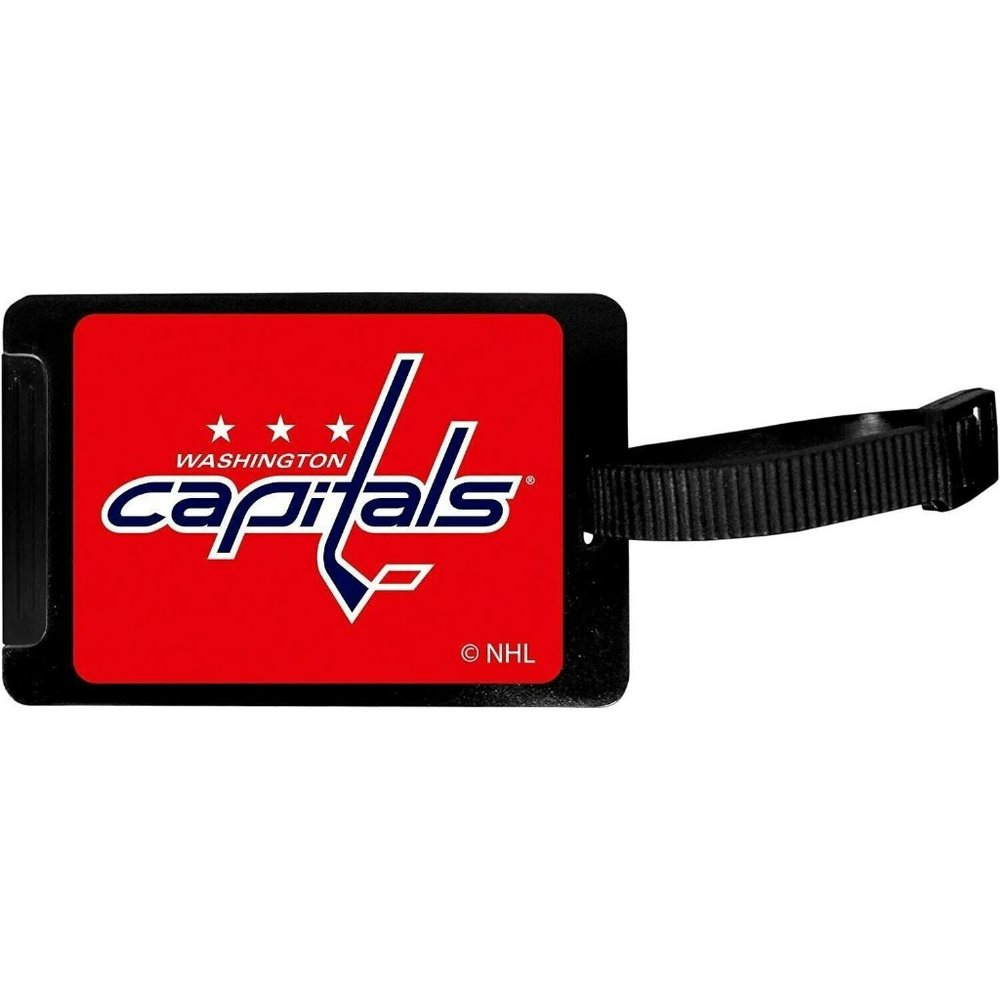 Washington Capitals Rubber Luggage Bag Tag I.D. Holder Black NHL Licensed